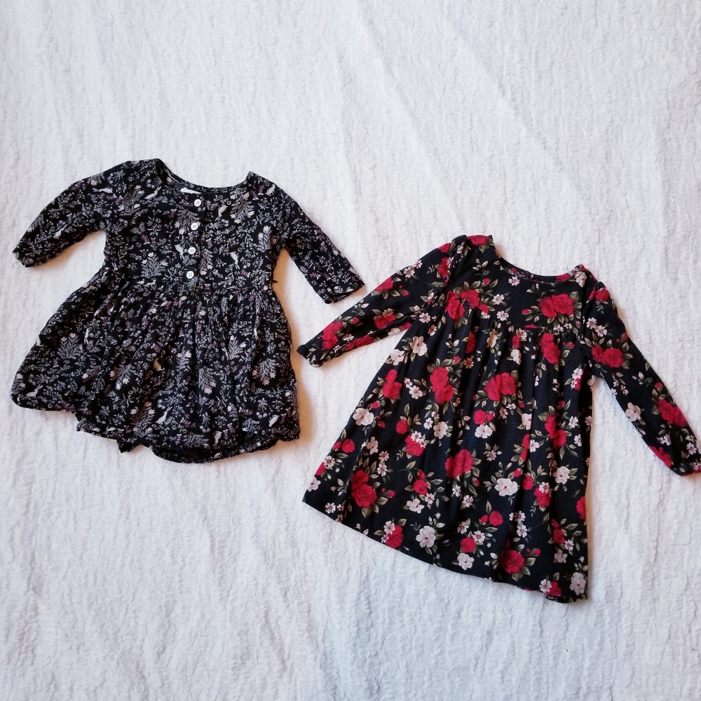 Old Navy 2T Baby Doll Long Sleeve Dresses Lot of 2